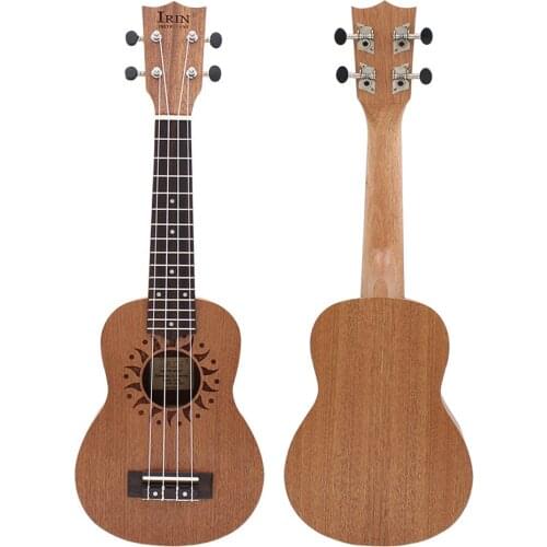 21 Inch Ukulele 4 Strings Hawaiian Guitar Sapele Sun Flower Soprano Ukulele Beginner Kids Musical Instrument Gifts Mini Guitarra