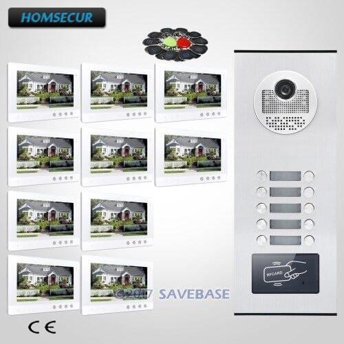 HOMSECUR 10.1" Wired Video&Audio Smart Doorbell Electric Lock Supported for 10 Families