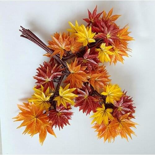 12pcs Artificial Chinese Alangium Laef Tree Leaves Branch For Plant Wall Background Wedding Home Hotal Office Bar Decorative