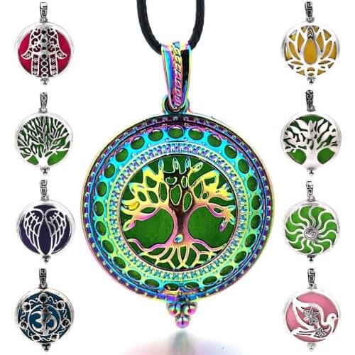 Angel Ball 008 Tree Of Life Aroma Diffuser Necklace Open Antique Vintage Pendant Perfume Essential Oil Diffuser Locket Necklace