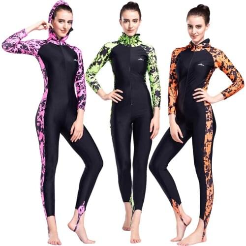 LIFURIOUS Womens 3D printed Sun protection diving suit surfing suit water sports lycra one-piece bikini