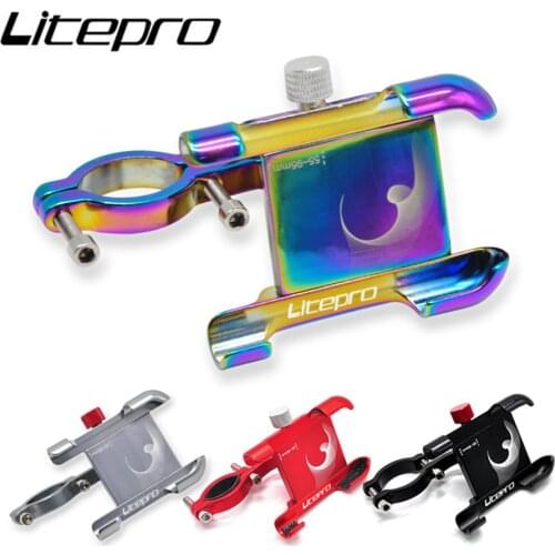 Litepro Aluminum Alloy Bicycle Mobile Phone Holder Non-Slip Bike 360 Degree Rotation Cell Phone Gps Holder Stand For Brompton