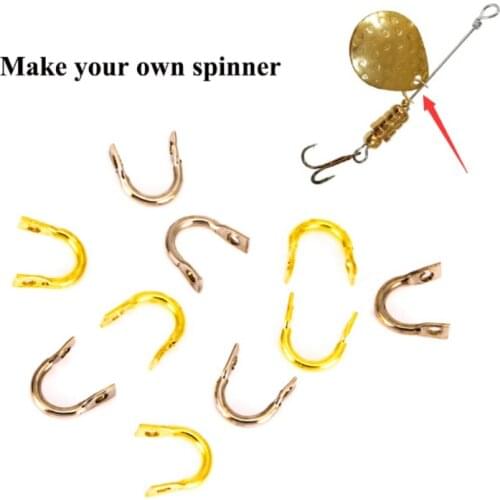 50PCS U-ring Fishing Spoons Blades Spinner Easy Spin Spinner Folded Spoons DIY Fishing Lures Fishing Baits Accessories Tackle