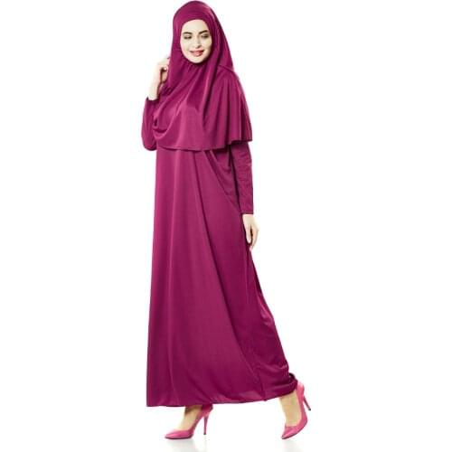 Muslim Womens Prayer Gown One-Piece Lycra Hijab Clothing Outfit Practical Easy Worn Light Bag Summer Winter