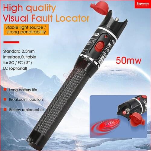 2021 New Design Red Laser Pen 50mW VFL Visual Fault Locator Fiber Optic Cable Tester 10-50Km Range AUA H50 5KM ~ 10/20/30/50MW