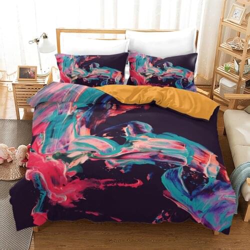 Autumn And Winter Oil Painting Picture Bedding Quilt Cover Pillowcase 2 / 3PCS Single Double Bed Duvet Cover Bedding Set