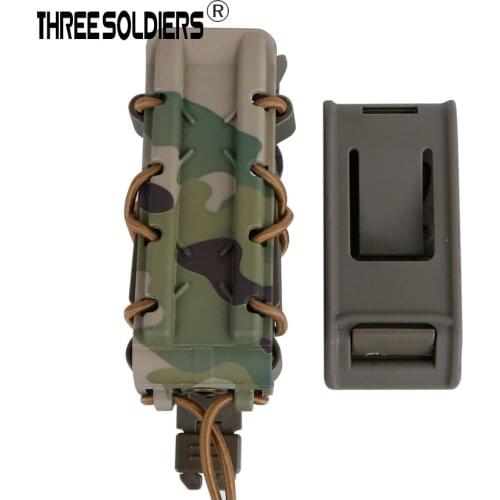 THREE SOLDIERS Tactical Alien Molle Belt pistol Magazine Pouch for 9mm 45APC Cord Expandable Army Hunting Accessories