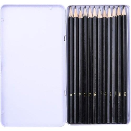 Pre-Sharpened Black Leads Wood-Cased Pencils Soft Core 12 Count For Kids Adult Coloring Drawing Art Gift