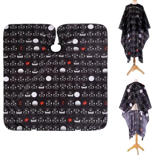 Professional Barber Cape with Snap Hair Cutting Cape Hairdressing Apron Sunglass Pattern Hair Cutting Cape