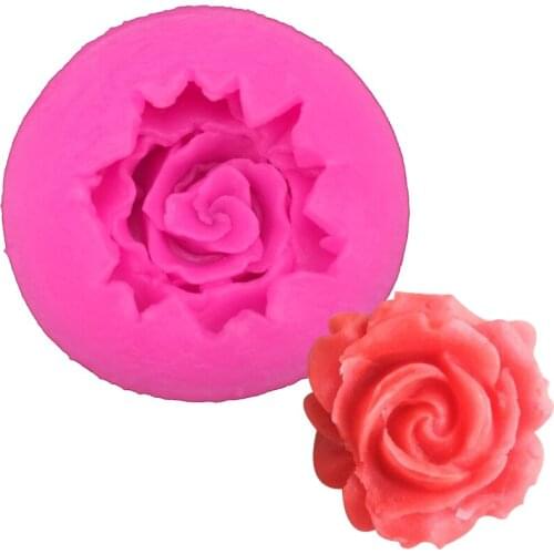 Valentines Roseflower Shape fondant silicone mold kitchen baking chocolate pastry candy Clay making cupcake decoration FT-0113