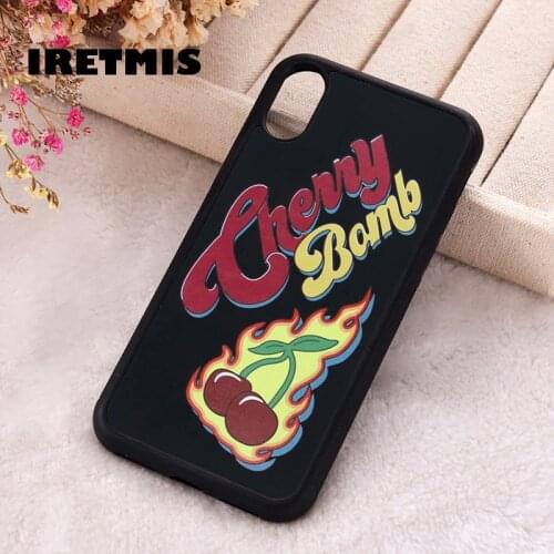 Iretmis 5 5S SE 2020 Phone Cover Case for iPhone 6 6S 7 8 Plus X Xs XR 11 12 Mini Pro Max Silicone Cherry Bomb Print