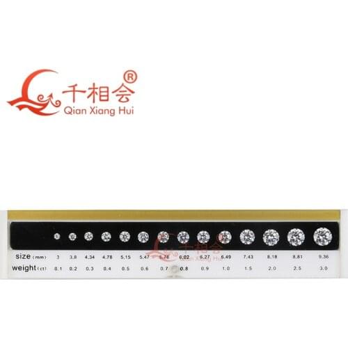 4c carat weight stardard The specifications of dia mond weight cz master stone round shape Cubic Zirconia stone Tester Tools