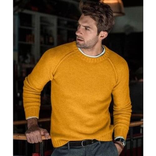 Drop Shipping Sweater Men Casual O-Neck Pullover Men Autumn Slim Fit Knitted Cashmere Wool Pull Homme