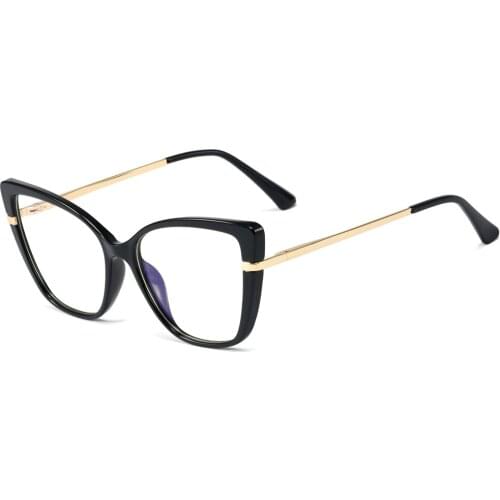Veshion Retro Cat Eye Glasses for Computer Uv400 Anti Blue Light Female Optical Glasses Frame Women Clear Lens Half Metal