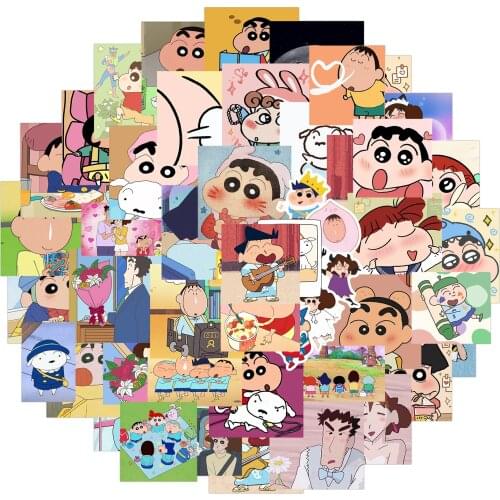 10/50/100Pcs/Set Crayon Japanese Anime Stickers For Notebook Motorcycle Skateboard Mobile Phone Computer Cartoon Toy