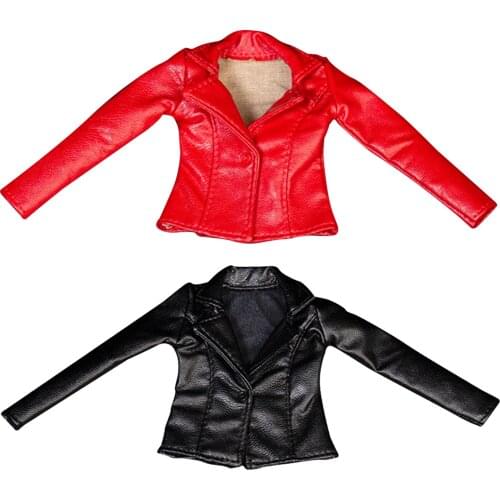 1:6 Scale PU Leather Jacket Women Clothes for 12 inch HT / PH / Dragon Action Figures Body