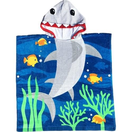 1PCS/Lot Hooded Baby Towel 100%cotton Terry Shark Baby Towels with Hood boys and girls Size 60x120CM