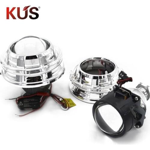 2.5 inch mini h1 bixenon hid car Projector lens fit for H1 H4 H7 car day running angel eyes headlight Headlamp car assembly kit