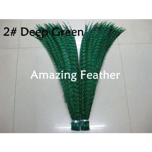 24pcs 30-35inch 80-90cm Deep Green Copper Pheasant tail Feather,Lady amherst tails,pheasant feather