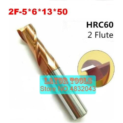 2F-5*6*13*50 HRC60,carbide Square Flatted End Mills coating:nano TWO flute diameter 5.0mm, The Lather,boring Bar,cnc,machine