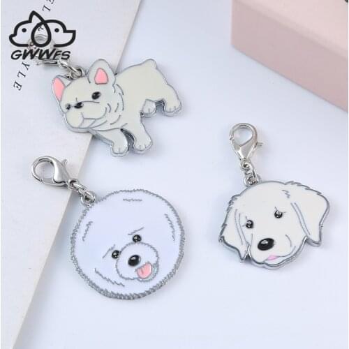 5pcs/lot New Dog keychain Fashion Animal High Quality charm Gift Keyrings Bag Charms pet pendant Accessories ID Tag