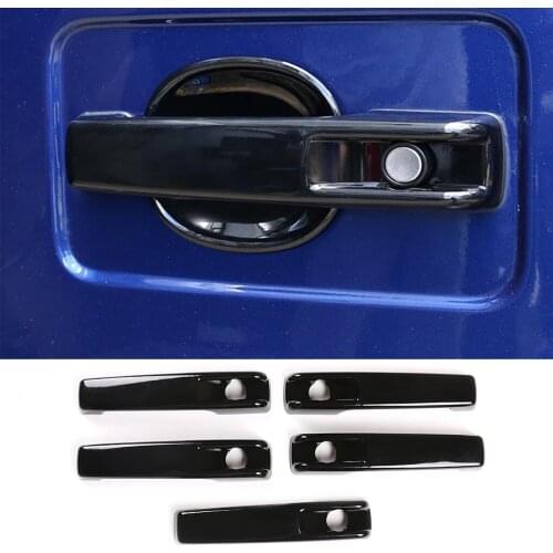 5PCS ABS Carbon Fiber Exterior Side Door Handle Cover Trim Fit For Benz G Class W463 G500 G55 G63 2019-2020 Car Accessories