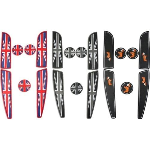 7pcs Car Door Groove Mat Pad Cup Holder Coaster Mat For Mini Cooper R56 Hatchback 2007 2008 2009 2010 2011 2012 2013 Accessories