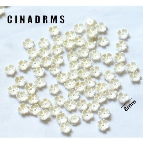 8mm 100PCS/Pack Tiny Pure White Resin Flowers,Flatback Flowers,resin flower cabochons