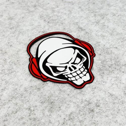 Car Styling and Decals Headset Earphone Music Skull Head Motorcycle Auto Window Stickers Applique