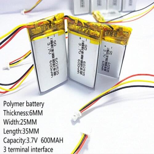 Free shipping)Polymer lithium battery 602535 600 3.7 V, can be customized wholesale CE FCC ROHS MSDS quality certification