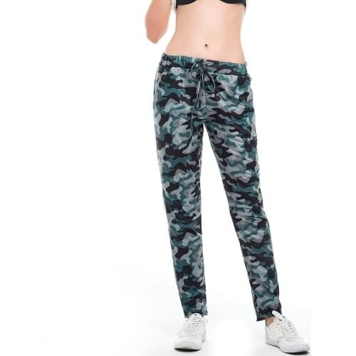 Autumn Women Camouflage Pants Military Army Harem Trousers Loose Elastic Waist Lace-up Trouser Camo Casual Cargo Joggers