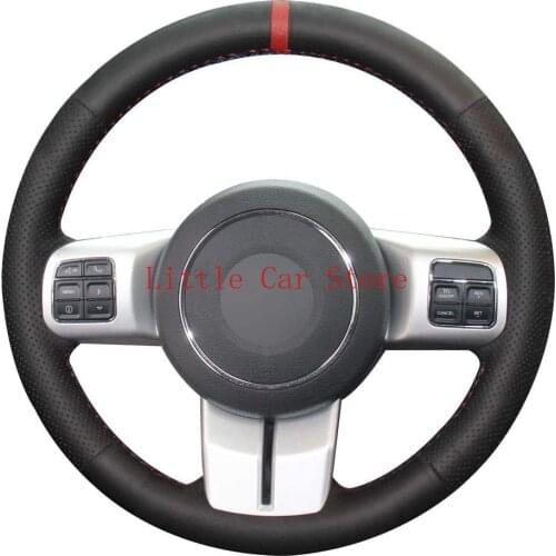 DIY Stitching Steering Wheel Cover For Jeep Wrangler Patriot Wrangler JK 2018 Grand Cherokee Compass Interior Accessories