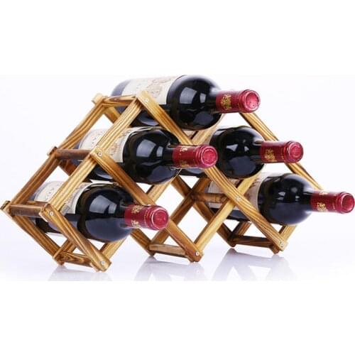 Wooden Wine Bottle Holder Practical Collapsible Living Room Decorative Cabinet Red Wine Display Storage Racks Bar Decor