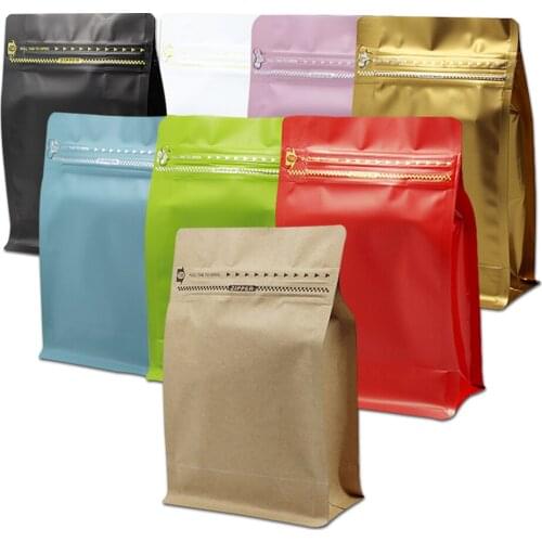 DHL 100pcs 0.5 Pound Volume Heat Seal Matte Aluminum Foil Ziplock Packaging Bag Top Open Eight Side Seal Lamination Packing Bag