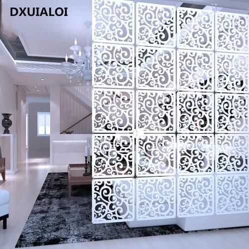 12 -piece 29x29 Cm Hanging Screens Living Room Parts Of Panels Partition Wall Art Diy Decoration White Wood Plastic yarn