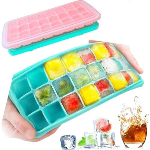 Ice Cube Mold Silicone Honeycomb Ice Cube With Lids Tray Mold Food Grade Safety For Candy Cake Pudding Easy-Release Tools Molds