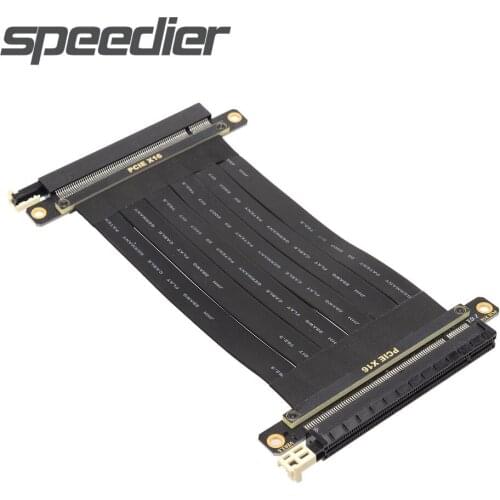 Full Speed Shield PCI Express 3.0 X16 To X16 Flat Riser Cable Female Connector PCIE Gen3 Signal Docking TX-TX Riser Jumper Cable