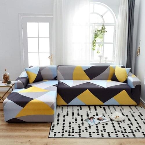 Sofa Cover Set Geometric Couch Cover Elastic Sofa Cover for Living Room Pets Corner L Shaped Chaise Longue Sofa Cover