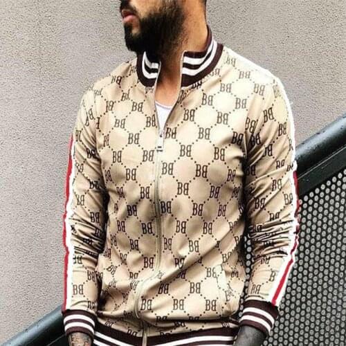Plaid Men Jackets Casual top Zipper Jacket Sports Wear High quality Sweatshirt Fashion Man High Street Clothing Fast Delivery