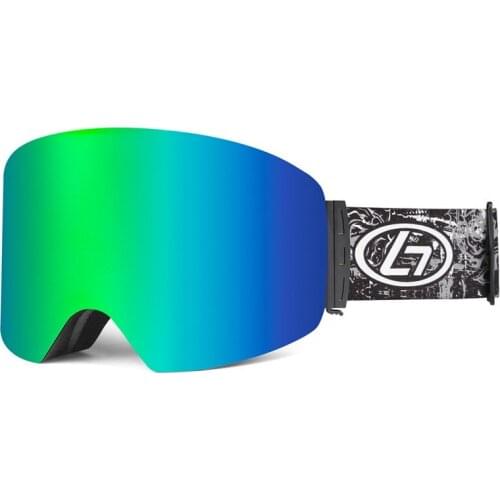 Outdoor Cylindrical Magnetic Skiing Ski Goggles Snowboard Snow Eyewear Anti-Fog Ski Mask Glasses Full REVO Coating UV Protection