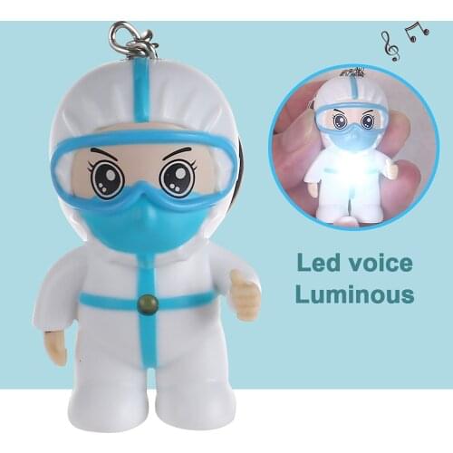 MINI Nurse Glowing Sounding Cute Decorative Doll Ornament Keychain Gift Xmas 2021 Christmas Holiday Decorations New Year