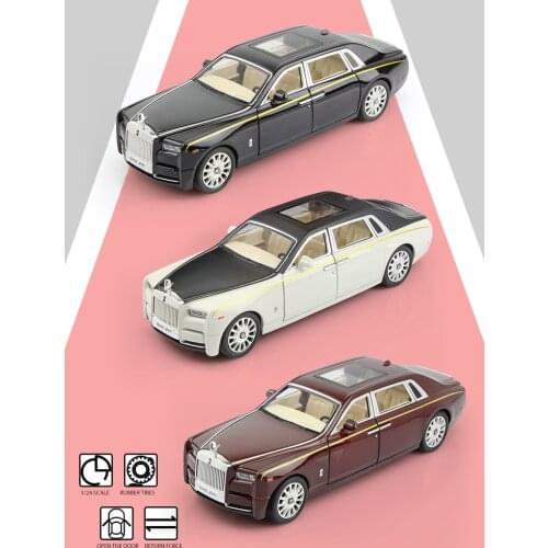 1:24 Scale Phantom Car Model Large Simulation Alloy Car Six-Door Car Decoration Childrens Toy Car Collection Decorative Model