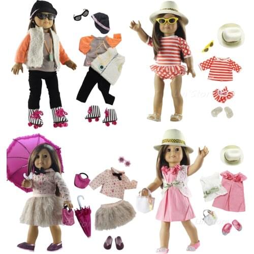Fashion Doll Clothes Set Toy Clothing Outfit for 18" American Doll Casual Clothes Many Style for Choice B04