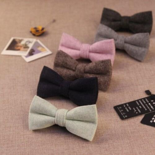 Fashion designer New Bow Tie Cravat For Mens Wedding Business Suits Solid Upscale Wool Bowtie Gravata 300pcs fedex