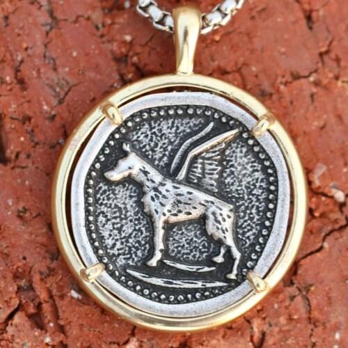 Mens Doberman Pinscher Necklace Guard Dog Rescue Angel Doberman Silhouette Dobie lover Memorial Gift A293