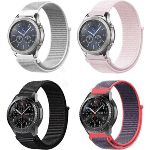 20mm 22mm nylon loop bracelet for Samsung Galaxy watch active 2 40mm 44mm for Gear S3 watch 3 45mm braided nylon velcro strap