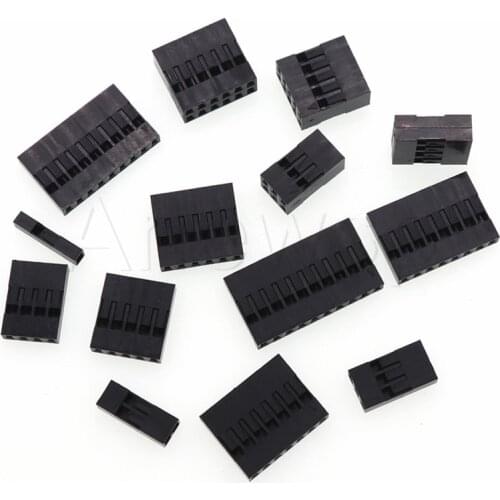 50PCS Dupont Plastic Shell 2.54mm Single Row Dupont Connector 1P/2P/3P/4P/5P/6P/7P/8P/9P/10P