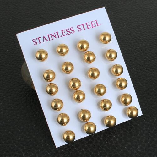 Wholesale Fashion Round Stainless Steel Jewelry Stud Earrings For Woman & Girl EFGZAHAB