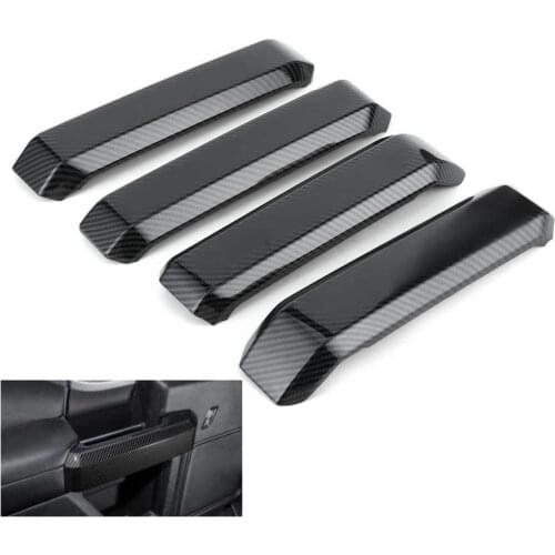 4Pcs Car Inner Door Handle Bowl Cover Trim Carbon Fiber Grain ABS Fit for Ford F150 2015 2016 2017 2018 2019 2020