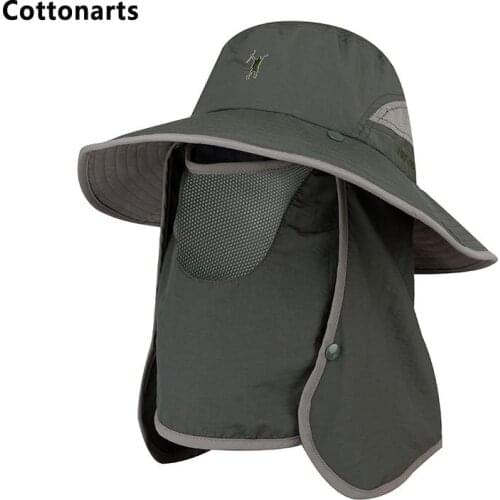 Summer New Breathable Sunscreen UPF50+ Sun Hats Women Men Bucket Hat With Neck Flap Outdoor Anti-UV Long Wide Brim Fishing Caps